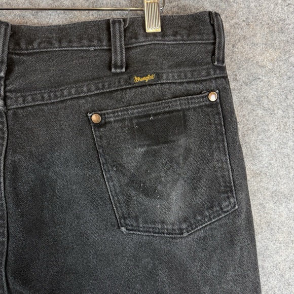 VTG Wrangler Jeans Mens 38x31 Black 936WBK Slim Fit Cowboy Made In USA Faded - Picture 6 of 11